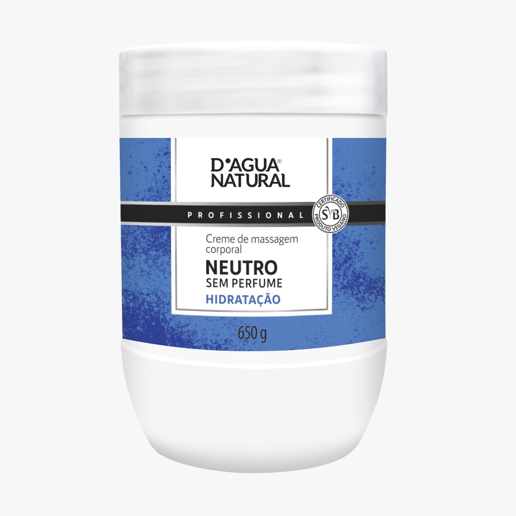 CREME DE MASSAGEM NEUTRO NEUTRO HIDRATACAO SEM PERFUME- DAGUA NATURAL 650g