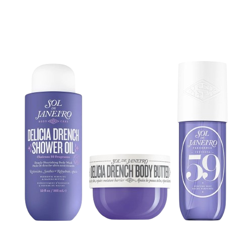 KIT DE VIAGEM DE HIDRATACAO PROFUNDA E REPARACAO- SOL DE JANEIRO BOM DIA DELICIA DRENCH - 3 PECAS 90ml