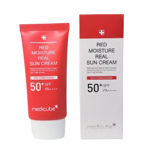 PROTETOR SOLAR FACIAL - MEDICUBE RED MOISTURE REAL SUN CREAM SPF 50+ PA++++ - 50ml