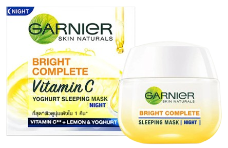 MASCARA NOTURNA FACIAL ILUMINADORA - GARNIER SKIN NATURALS BRIGHT COMPLETE VITAMIN C YOGHURT SLEEPING MASK NIGHT - 50ml