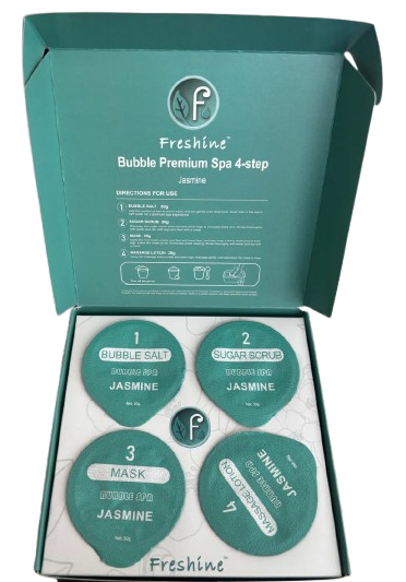 KIT SPA LEMONGRASS E GINGER DOS PES 4 PASSOS - FRESHINE BUBBLE PREMIUM SPA 4-STEP LEMONGRASS E GINGER - 108g