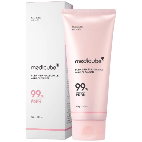 [ESPUMA DE LIMPEZA FACIAL - MEDICUBE PDRN PINK NIACINAMIDE WHIP CLEANSER 99% PDRN - 120g] ESPUMA DE LIMPEZA FACIAL - MEDICUBE PDRN PINK NIACINAMIDE WHIP CLEANSER 99% PDRN - 120g
