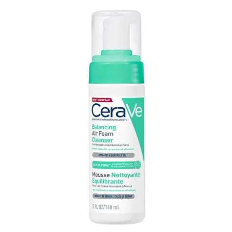 [ESPUMA DE LIMPEZA FACIAL - CERAVE BALANCING AIR FOAM CLEANSER HIDRATES E CONTROLS OIL MOUSSE NETTOYA] ESPUMA DE LIMPEZA FACIAL - CERAVE BALANCING AIR FOAM CLEANSER HIDRATES E CONTROLS OIL MOUSSE NETTOYANTE EQUILIBRANTE - 148ml