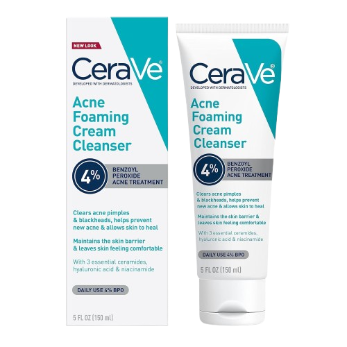 [CREME DE LIMPEZA FACIAL- CERAVE ACNE FOAMING CREAM CLEANSER 4% BENZOYL PEROXIDE - 150mlCREME DE LIMP] CREME DE LIMPEZA FACIAL- CERAVE ACNE FOAMING CREAM CLEANSER 4% BENZOYL PEROXIDE - 150ml