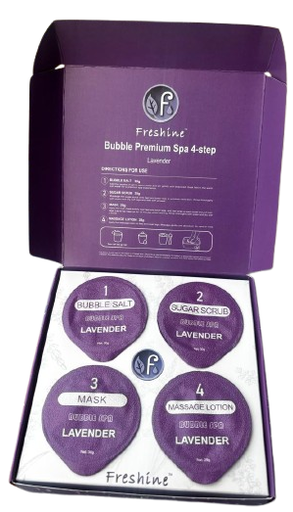 [KIT SPA LAVANDA DOS PES 4 PASSOS - FRESHINE BUBBLE PREMIUM SPA 4-STEP LAVENDER - 108g] KIT SPA LAVANDA DOS PES 4 PASSOS - FRESHINE BUBBLE PREMIUM SPA 4-STEP LAVENDER - 108g